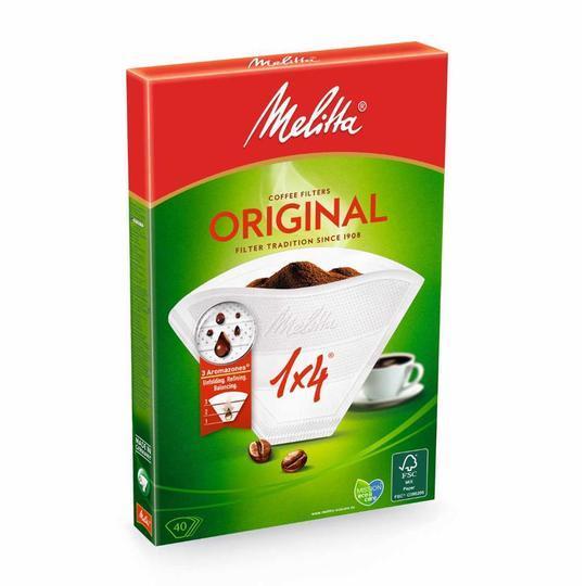 3x Melitta Original Filter 1x4 for Coffee Machine 